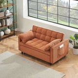 Folding sofa bed, adjustable back, access sofa, recliner, single bed, orange W1658P176549