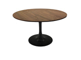 31.5" Walnut color Round Dining Table, Tulip Table Kitchen Dining Table 2-4 People with MDF Table W2189131851