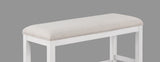 1Pc Transitional White Finish Fabric Upholstered Counter-Height Dining Bench B011P193051