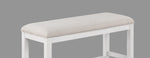 ZUN 1Pc Transitional White Finish Fabric Upholstered Counter-Height Dining Bench B011P193051