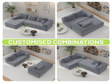 Modular Corduroy Sectional Sofa with Chaise Lounge, All-Foam Deep Seat Couch, Soft Wide-Wale 36871977