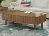 3 in 1 Lift Top Coffee Table, Fluted Convertible Coffee Tables Converts to Dining Tables, Modern W2641P422965