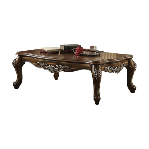 ZUN Antique Oak Coffee Table with Queen Anne Legs B062P209096