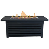 Steel Propane/Natural Gas Outdoor Fire Pit Table with Lid B120P198410