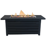 ZUN Steel Propane/Natural Gas Outdoor Fire Pit Table with Lid B120P198410