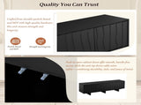 Retro Style Wood Grain TV Stand with Wavy Door for TVs up to 75", Rustic Media N721P379534B