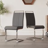 ZUN Modern Dining Chairs,PU Faux Leather High Back Upholstered Side Chair with C-shaped Tube plating W2189133292