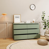 green Large 6 drawers chest of drawer dressers table W1320P179346