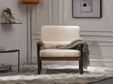 Single Iron Frame Chair Soft Cover Beige Brown Honeycomb Leather Armrest Frame Indoor Leisure Chair 76471103