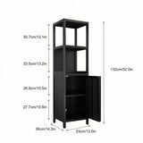 A 52-foot-tall black linen tower bamboo storage cabinet, suitable for main living spaces such as W2207P327623