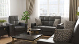 PrimeNest ZenAero Collection Upholstered Convertible Loveseat with Storage, Black-PU B030P281754