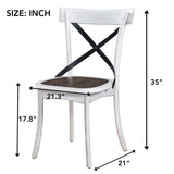 ZUN 2 Pieces Set Dining Side Chair Rustic Modern Farmhouse Design Retro Design With Metal X Design W2537P211113