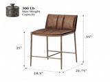 26" Counter Stool - Brown Upholstered Seat, Brass Metal Frame, 26 in. B2751P617763