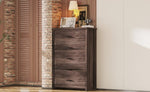 ZUN Retro American Country Style Wooden Dresser with 5 Drawer, Storage Cabinet for Bedroom, Dark Walnut WF324089AAD