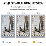 Hollywood LED Full Body Mirror with Lights Extra Large Full Length Vanity Mirror with 3 Color Mode W708131918