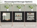58 Inch Black Double-Sided Cross Fireplace Cabinet with 18 Inch Fireplace Core, 149 * 40 * 60cm 93479930