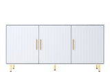 3-Door Large Storage Sideboard with Gold Handles for Kitchen, Dining Room and Living Room.55.12" W 67399892
