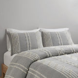 King/Cal King 3 Piece Cotton Jacquard Duvet Cover Set B03596508