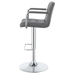 ZUN Grey and Chrome Adjustable Bar Stool B062P145644