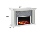 Noralie Mirrored & Faux Diamonds Fireplace B2726P445771