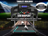 Compact Folding Treadmill for Home - 2.5HP Quiet Brushless Motor, 3-Level Incline, 7.5 MPH, Shock 77102736