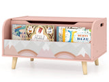 2-in-1 Kids Toy Storage Organizer with Bookshelf, 59.6940.6443.18 cm Pine Wood Toy Chest for 3 55052657