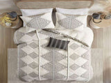King/Cal King 4 Piece Printed Duvet Cover Set with Throw Pillow B035P148372