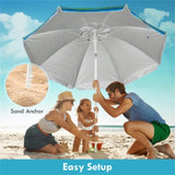 7.2 Feet Outdoor Beach Umbrella with Tilt Mechanism 16250185