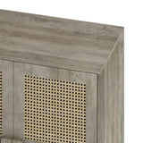 4-Doors Rattan Mesh Storage Cabinet, Sideboard with Eight Storage Spaces, for Entryway, Living Room, W757P198557
