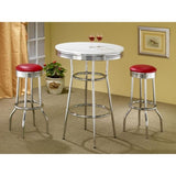 Red and Chrome Bar Height Stool B062P153506