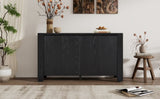 TREXM Retro 4-door Sideboard with Distressed Finish Adjustable Shelves for Dining Room, Kitchen, N715P204444B