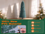 6 FT Slim Pencil Artificial Christmas Tree, Frosted Gray-Green & Silver Needles, Flame Retardant 09322143