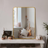 ZUN Gold 24 "x32" Rectangular Bathroom Wall Mirror W2203P183130