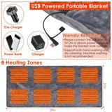 Wearable USB Blanket Shawl, Portable Blanket, 3 Gears 8 Heating Zones Cordless Zip 64011088