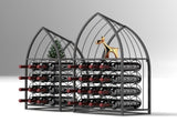 Sailboat Shaped Wine Cabinet Rack, 2 Piece Display Rack, Freestanding Wine Cabinet with Bottle 87501712