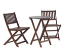 ZUN 3-Piece Acacia Wood Bistro Set, Wooden Folding Patio Furniture for Garden Backyard Balcony Porch w/ 04266338