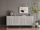Modern Gray Lacquered 4 Door Wooden Cabinet Sideboard Buffet Server Cabinet Storage Cabinet, for W1435133312