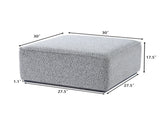 Square Upholstered Ottoman with Black Solid Wood Rubber Feet N769P350123B