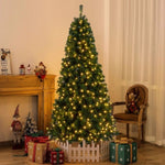 ZUN 6ft PVC Material DIY 150 Lights Warm Color 8 Modes 1050 Branches Christmas Tree Green 99688491