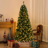 ZUN 7ft 1100 Branches PVC Material DIY 200 Lights Warm Color 8 Modes Christmas Tree Green 69383356