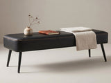 Mid-Century Modern Entryway Bench, Black 32942847
