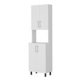 FM FURNITURE Ko Vaya Double Cabinet Kitchen Pantry with Open Storage. White B128P283297