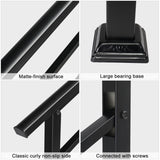 Handrails for Outdoor Steps, Wrought Iron Handrail Fits 1 or 3 Steps, Transitional Handrail with 50985893