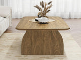 47 inch modern living room coffee table, double-layer rectangular coffee table with storage W1727P356434