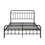 ZUN Metal Bed Frame Queen Size Platform No Box Spring Needed with Vintage Headboard and Footboard 46158594