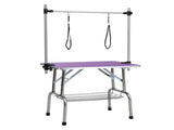 36" Folding Dog Pet Grooming Table Stainless Steel Frame Rubber Mat on Board with Adjustable Arm and 25183616