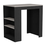 Kitchen Island Doyle, Three Side Shelves, Black / Ibiza Marble Color Finish B092123133