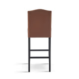 Barstools Set of 2, Counter Height Upholstered Bar Stools for Kitchen Island, Brown Rubberwood Legs N779P254675L