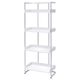 Glossy White 4-Shelf Open Back Bookcase B062P153766