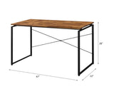 Metal Frame Writing Desk 1pc Wooden Home Office Furniture Oak and Black Finish Laptop Table B2741P326183